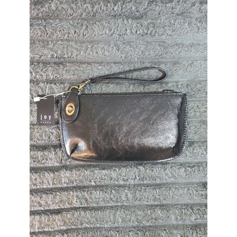 JOY SUSAN Mini Crossbody Wristlet Clutch Black NWT